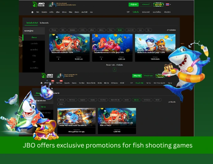 JBO offers exclusive promotions for fish shooting games