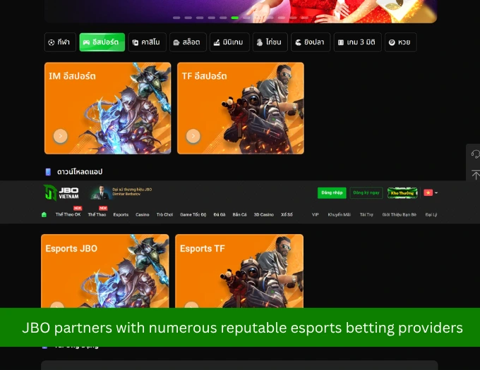 JBO partners with numerous reputable esports betting providers