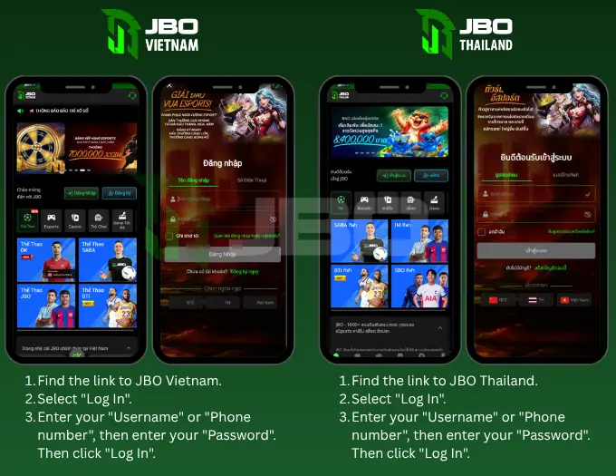 How to login to jbo via mobile no app needed