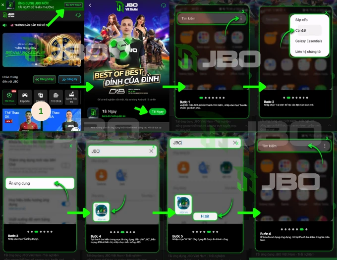 Steps to download and install the JBO App for android for JBO Vietnam